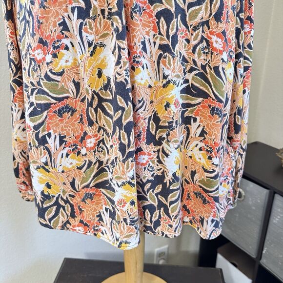 Laura Scott Blouse Top Womens Size XL  Floral V Neck Long Sleeve Pullover Top - Picture 3 of 11